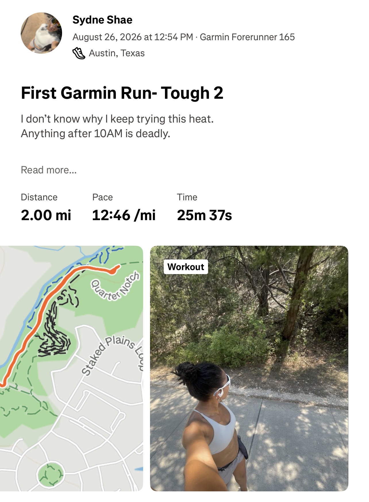 First Garmin Run- Tough 2