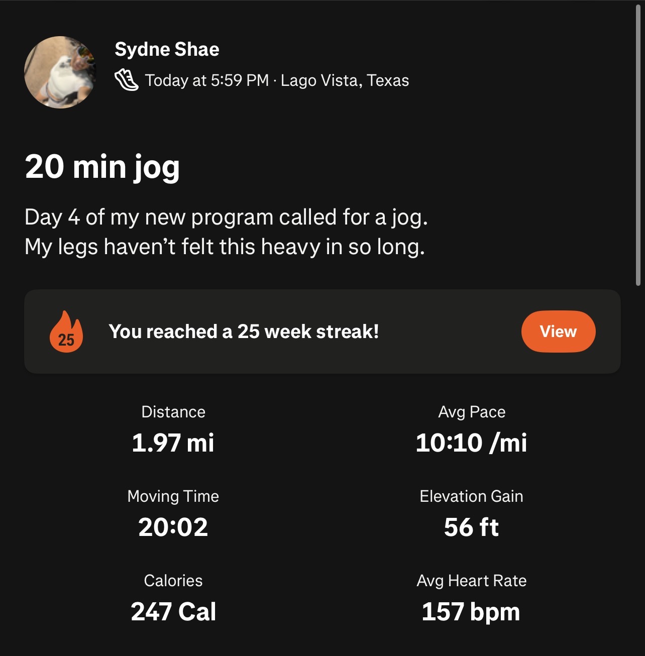20 min run