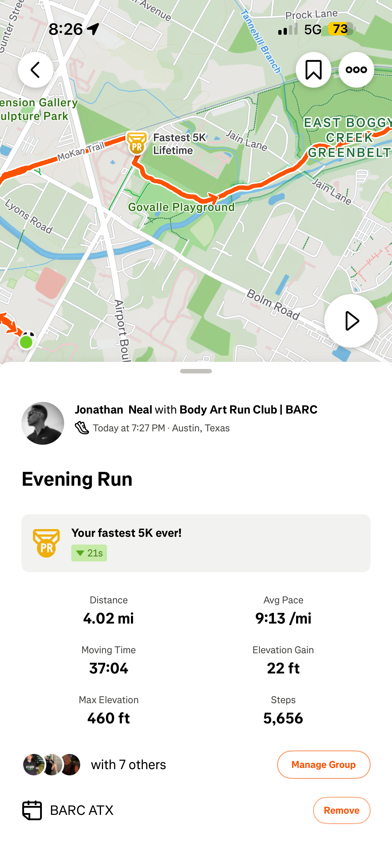 Evening 4 mile run photo 2