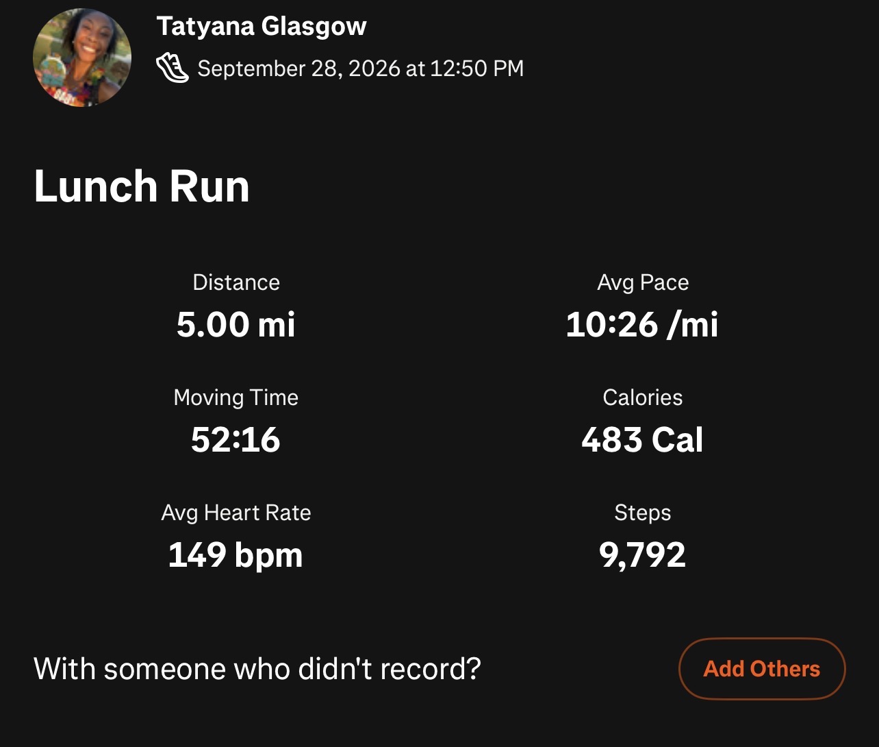 Today's run