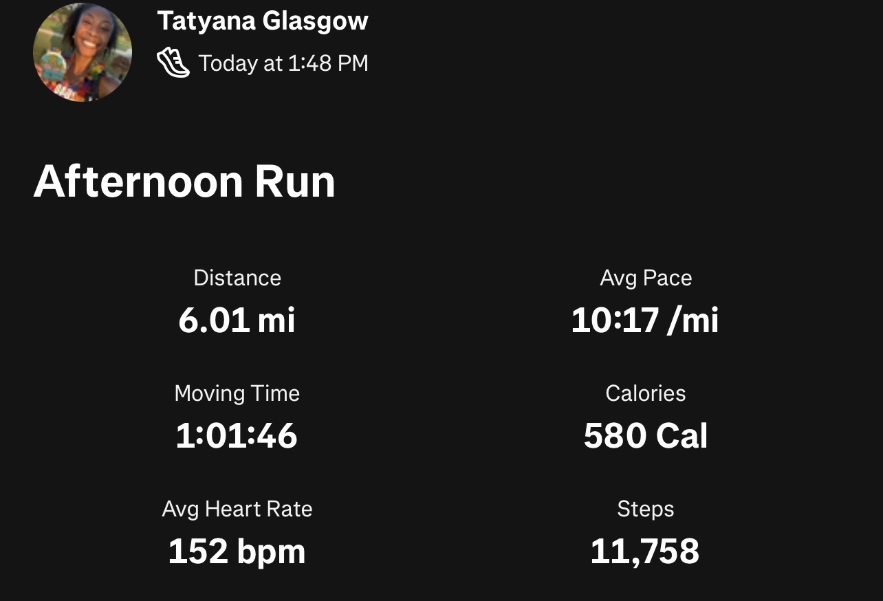 Today's run
