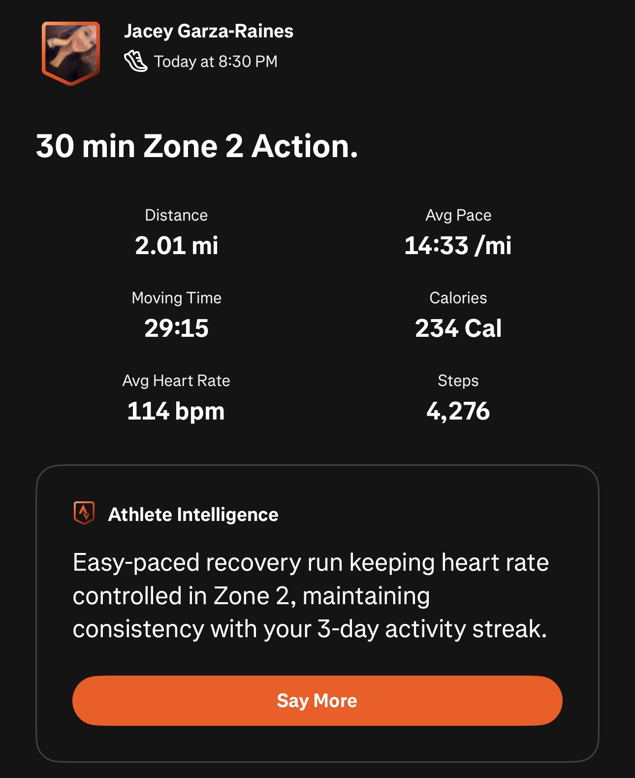 30 min Zone 2 work