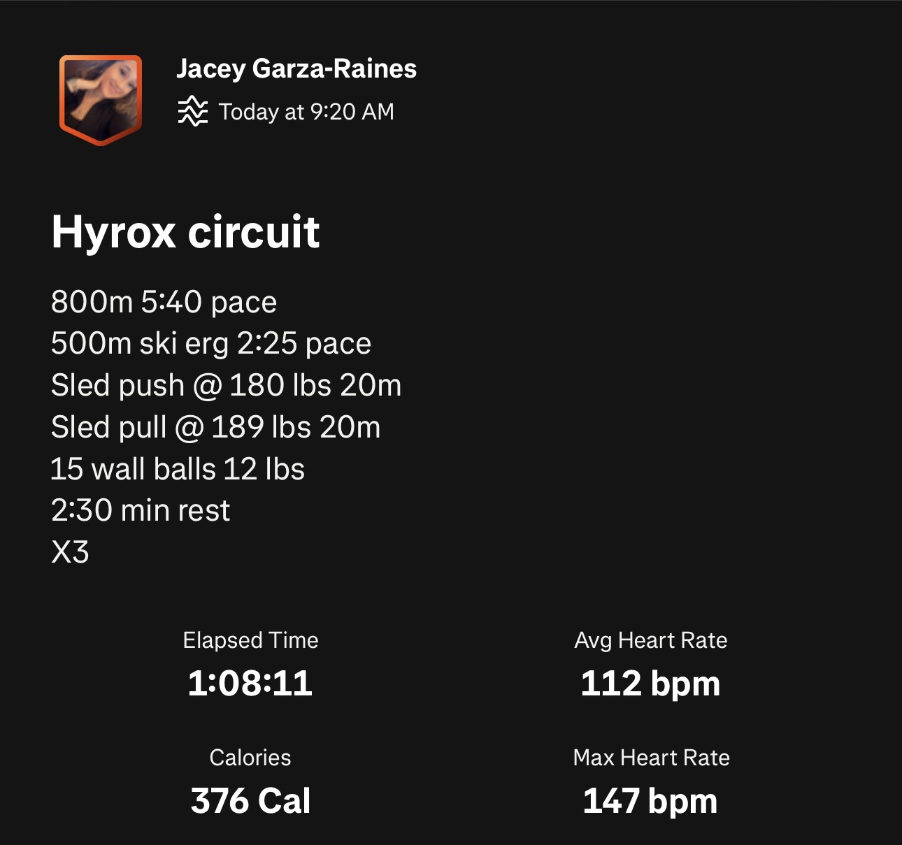 Hyrox circuit