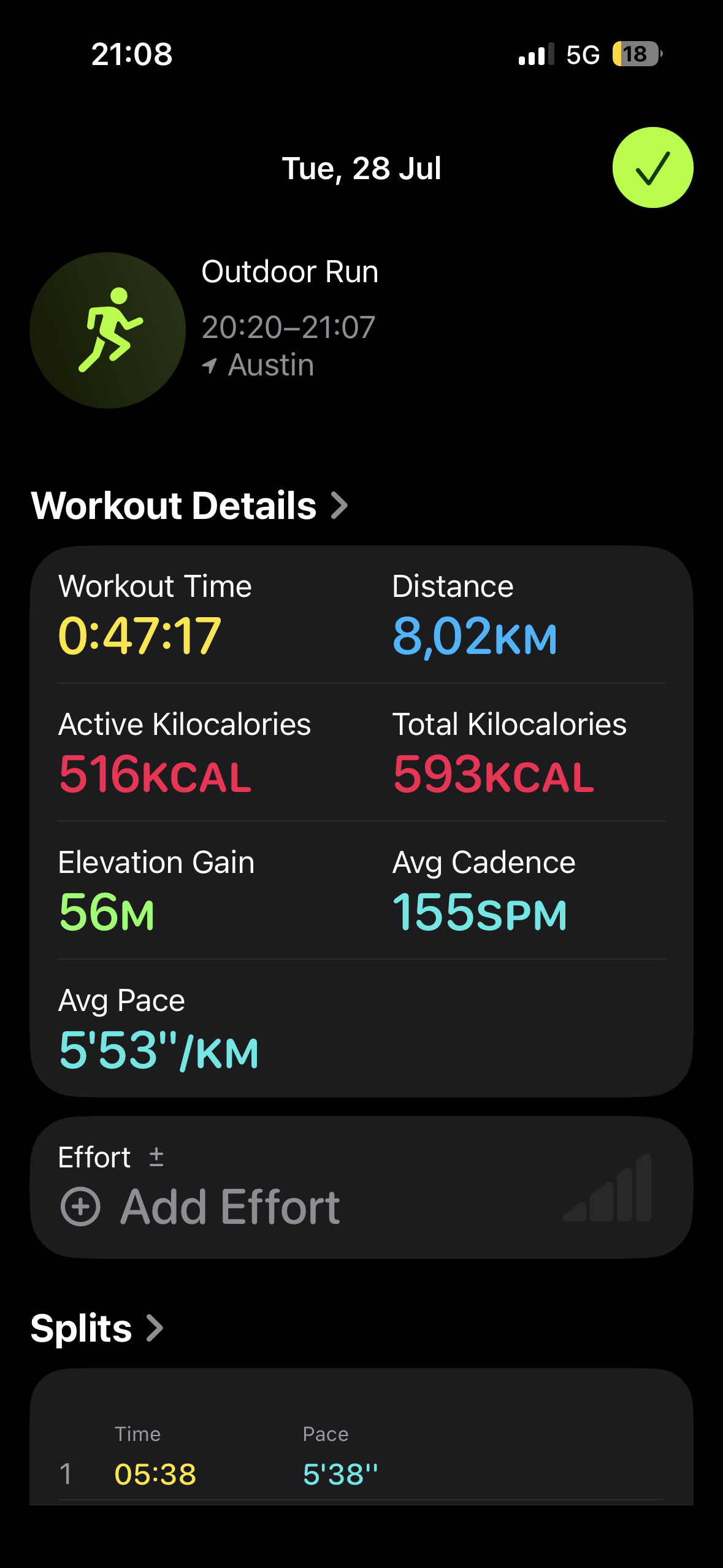 Evening easy run.