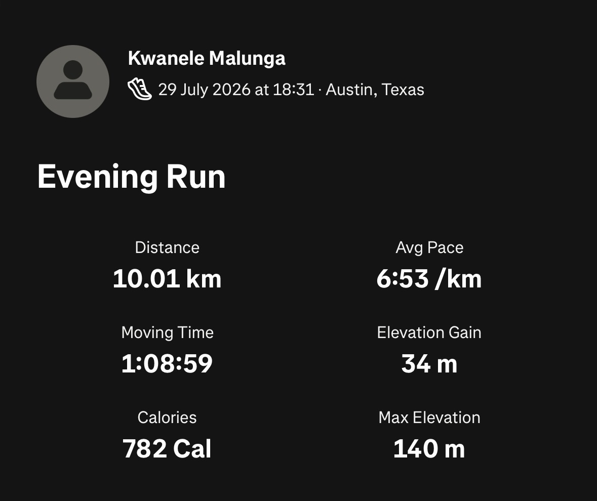 Evening easy run