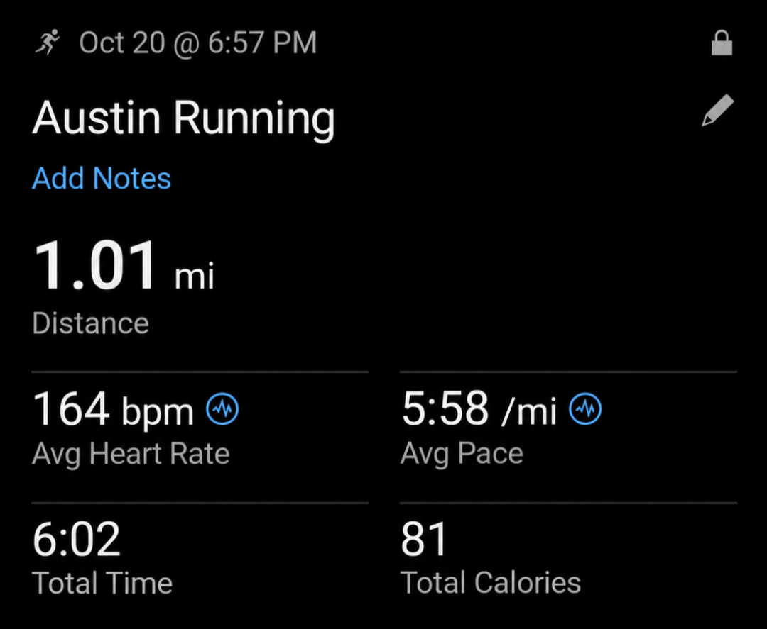 Mile after 3 mile easy run